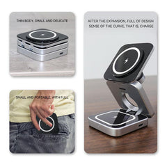 Multi-Device Wireless Charging Station with Foldable Design - Trendy Mix