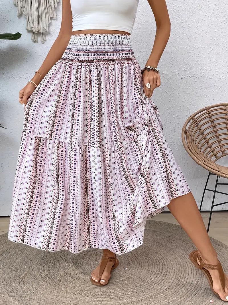 Summer Women's Comfort And Casual Beach Print Skirt - Trendy Mix