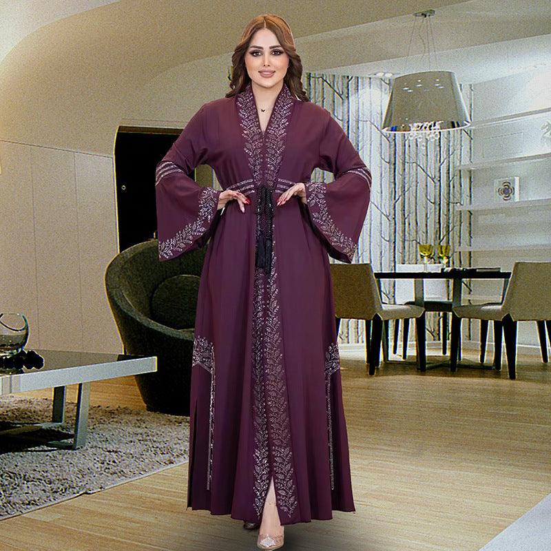 Elegant Women's Arabic Flare Robe - Trendy Mix