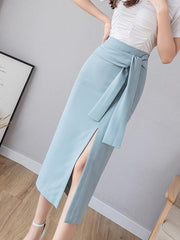 Split web celebrity sexy wrap skirt - Trendy Mix