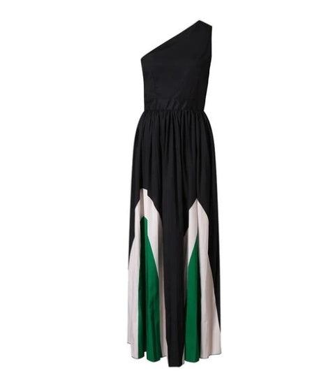 Stitching strapless contrast color long dress - Trendy Mix