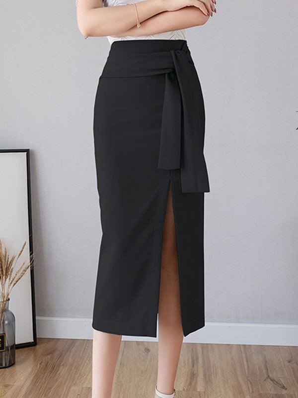 Split web celebrity sexy wrap skirt - Trendy Mix