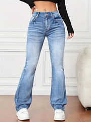 Denim High Waist Trousers - Trendy Mix