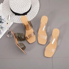 Transparent Thick Super High Heel Slippers - Trendy Mix