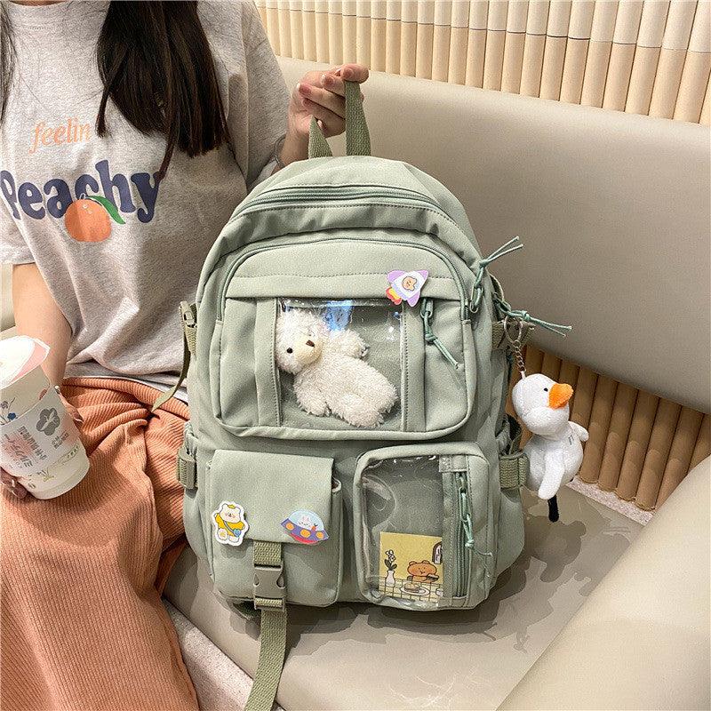 Stylish Large-Capacity Harajuku Backpack for Students in Middle and High School - Trendy Mix