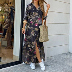 New Fashion Long Sleeve Shirt Skirt Long Dress - Trendy Mix