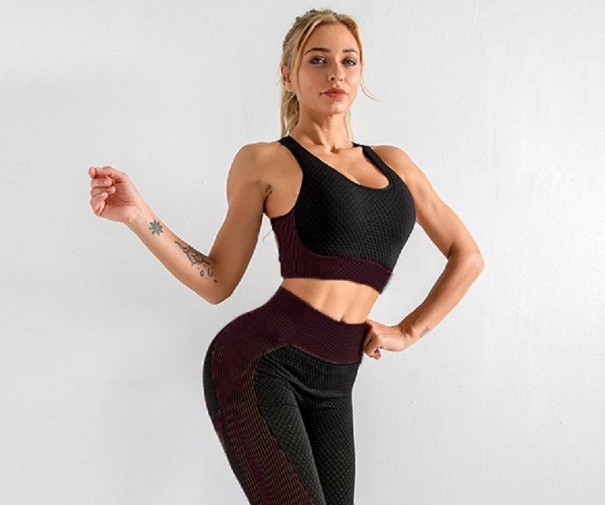 ActiveBlend High-Waist Leggings & Sports Bra Set - Trendy Mix