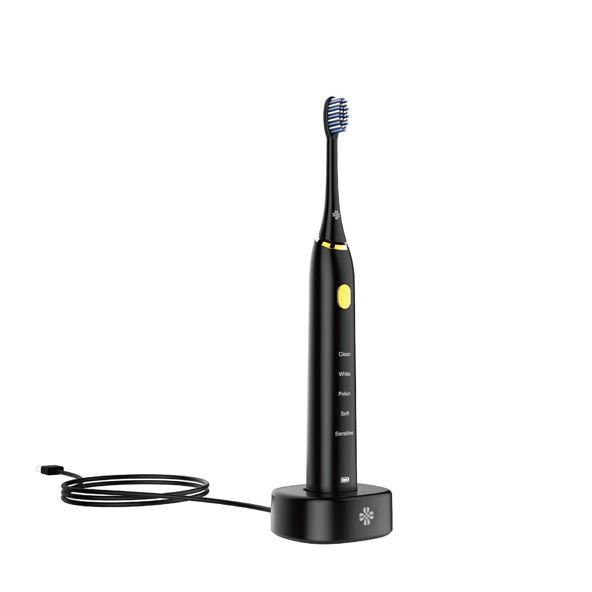 Black Waterproof Electric Toothbrush with 5-Position Nursing Mode - Trendy Mix