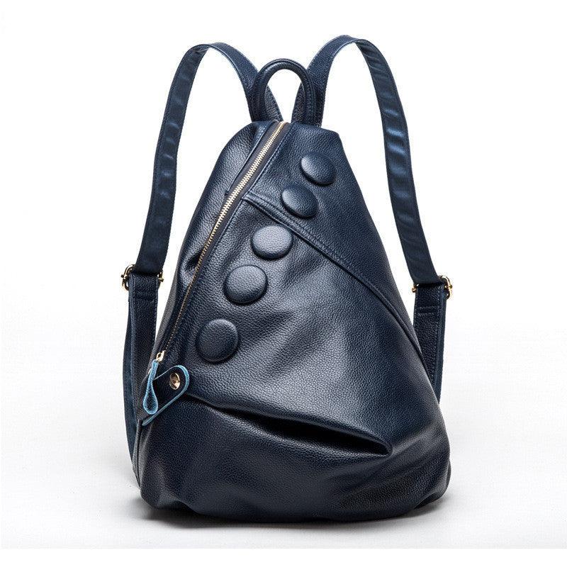 Stylish Litchi Pattern Leather Backpack for Women - Trendy Mix