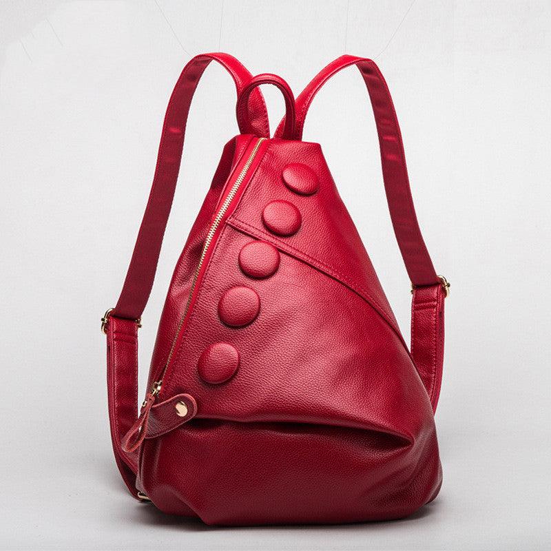 Stylish Litchi Pattern Leather Backpack for Women - Trendy Mix