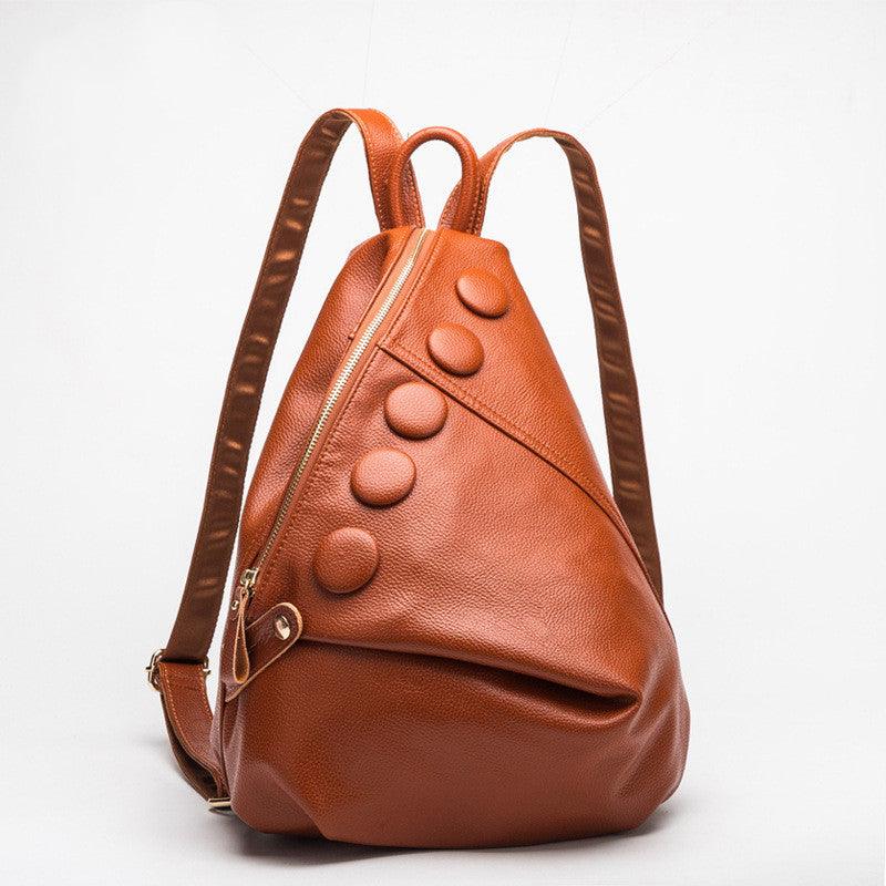 Stylish Litchi Pattern Leather Backpack for Women - Trendy Mix