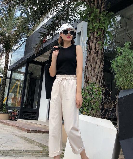 Cotton Cropped Trousers Women Loose Harem Pants casual Pants Thin Section - Trendy Mix