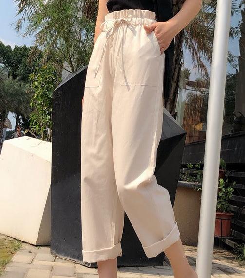 Cotton Cropped Trousers Women Loose Harem Pants casual Pants Thin Section - Trendy Mix