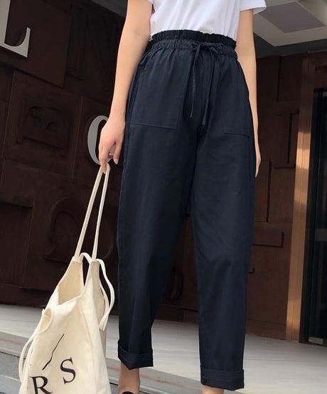 Cotton Cropped Trousers Women Loose Harem Pants casual Pants Thin Section - Trendy Mix