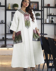 Embroidered Sequin Robe for Muslim Women - Dubai Style Beads Design - Trendy Mix