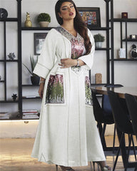 Embroidered Sequin Robe for Muslim Women - Dubai Style Beads Design - Trendy Mix