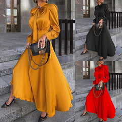 Cross-border Women's All-match Long-sleeved Temperament Dress - Trendy Mix