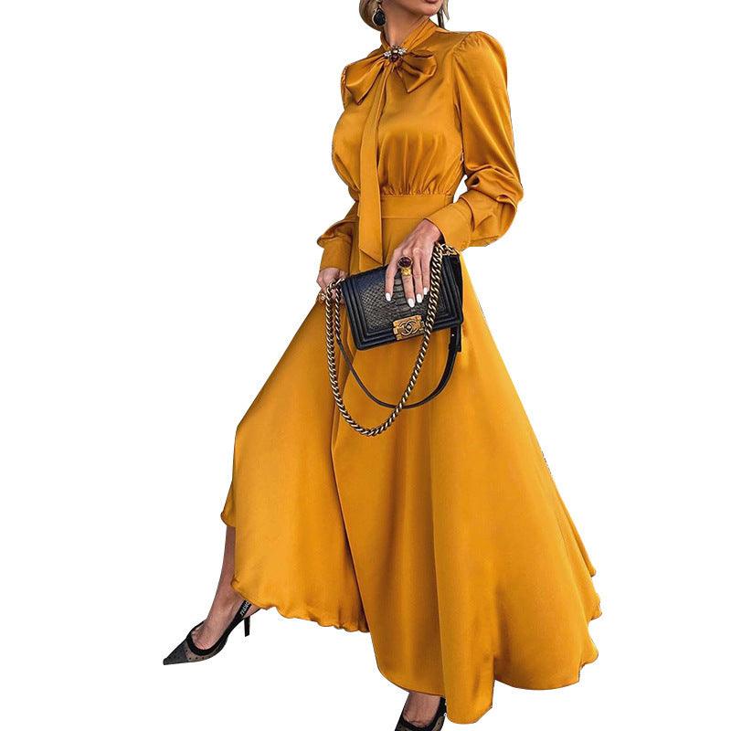 Cross-border Women's All-match Long-sleeved Temperament Dress - Trendy Mix