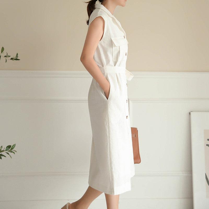 Suit Vest Single Breasted Loose Belt - Trendy Mix