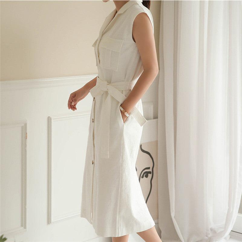 Suit Vest Single Breasted Loose Belt - Trendy Mix