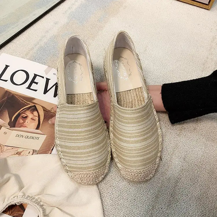 Hemp Rope Straw Fisherman Shoes Roman Striped Linen Shoes