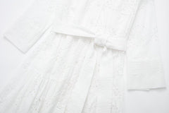 White Shirt Skirt Women's Casual Fashion Elegant Embroidery - Trendy Mix