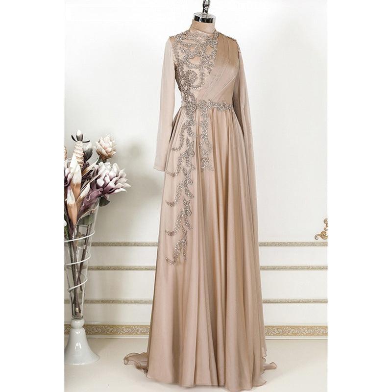 Champagne Elegance Golden Rose Muslim Evening- Parties - Trendy Mix