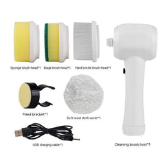 Cordless Electric Spin Scrubber with 4 Brush Heads for Effortless Cleaning - Trendy Mix