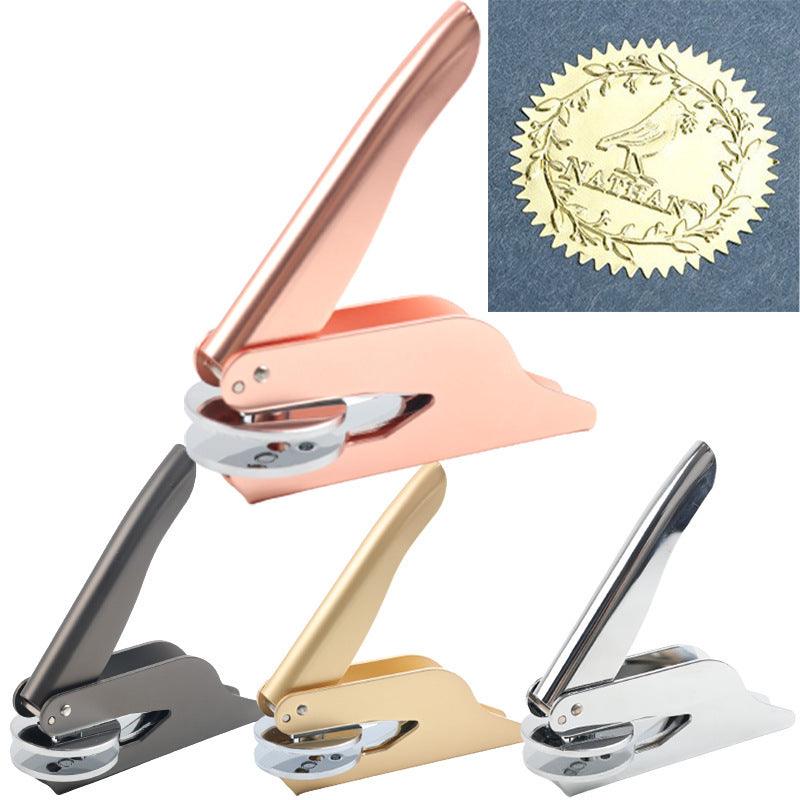 Embossed Pliers Seal Desk Portable - Trendy Mix