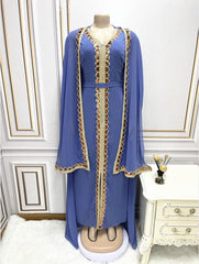 Embroidered Cape Robe for Middle Eastern Muslim Women - Trendy Mix