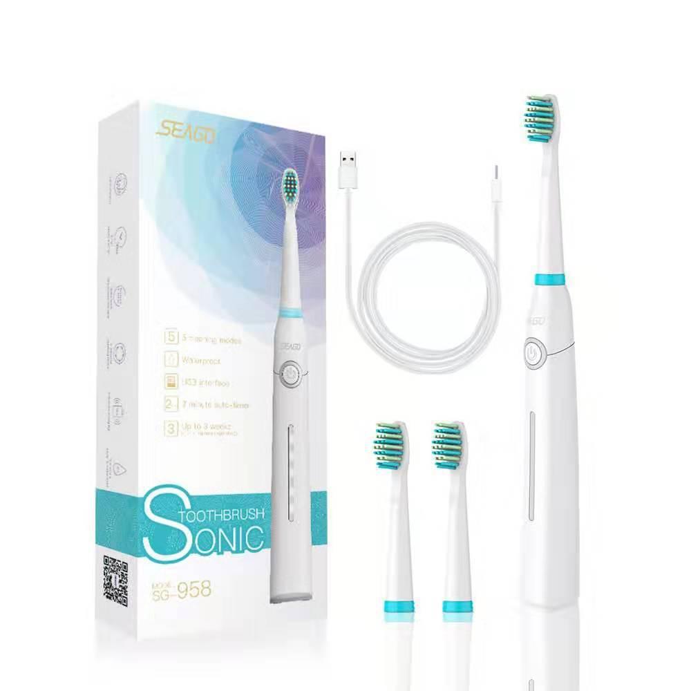 USB Rechargeable Sonic Toothbrush - Trendy Mix