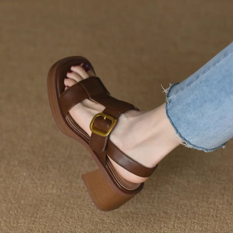 British Style Retro One-way Sandals