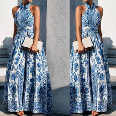 European And American Printed Long Dress - Trendy Mix