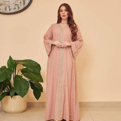 Elegant Chiffon A-Line Muslim Robe for Women in Dubai Style - Trendy Mix