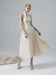 2024 Asymmetrical Pleated A-Line Dress for Effortless Elegance - Trendy Mix