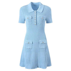 2024 Polo Knit Dress - Trendy Mix