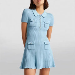 2024 Polo Knit Dress - Trendy Mix