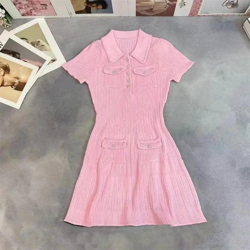 2024 Polo Knit Dress - Trendy Mix