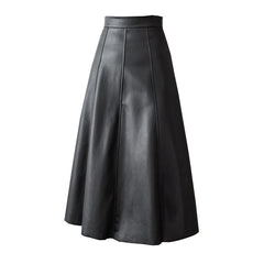 Women's Autumn And Winter High Waist PU Leather Skirt