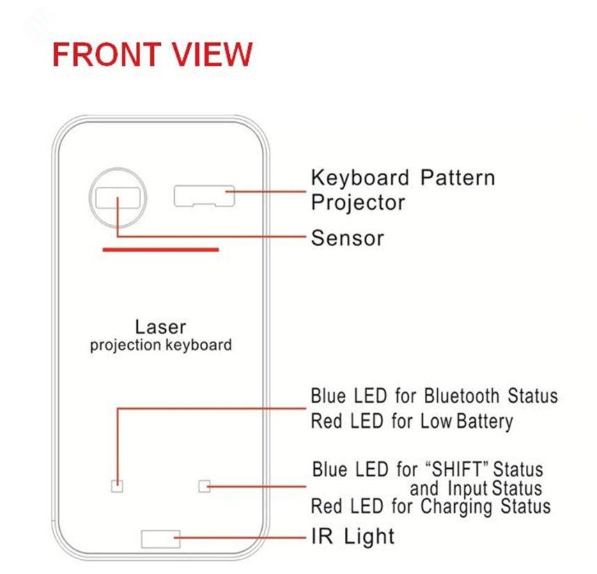 LEING FST Bluetooth Virtual Laser Keyboard with Mouse Function - Trendy Mix