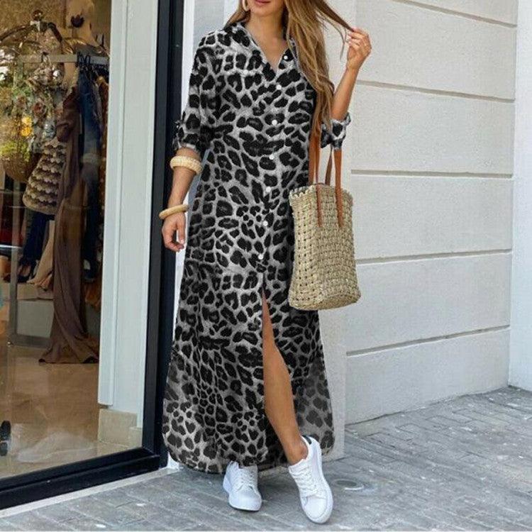 New Fashion Long Sleeve Shirt Skirt Long Dress - Trendy Mix