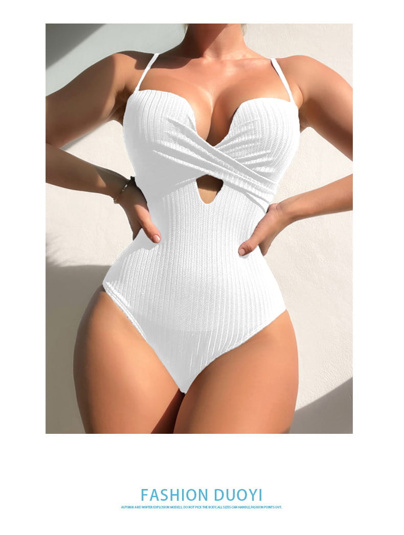 One-piece Fashion Pure Color Slimming Swimsuit