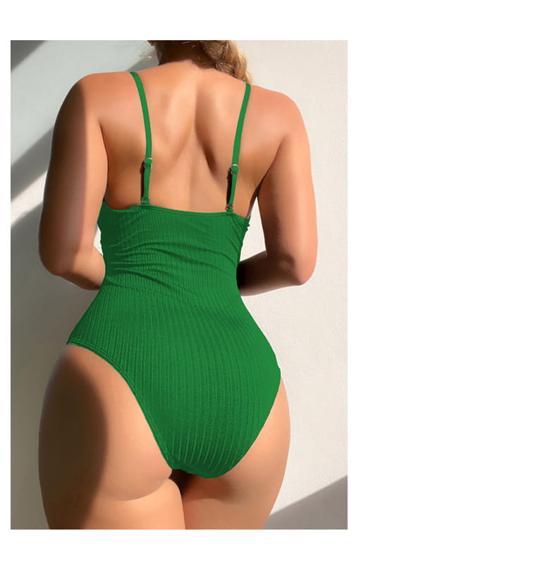 One-piece Fashion Pure Color Slimming Swimsuit