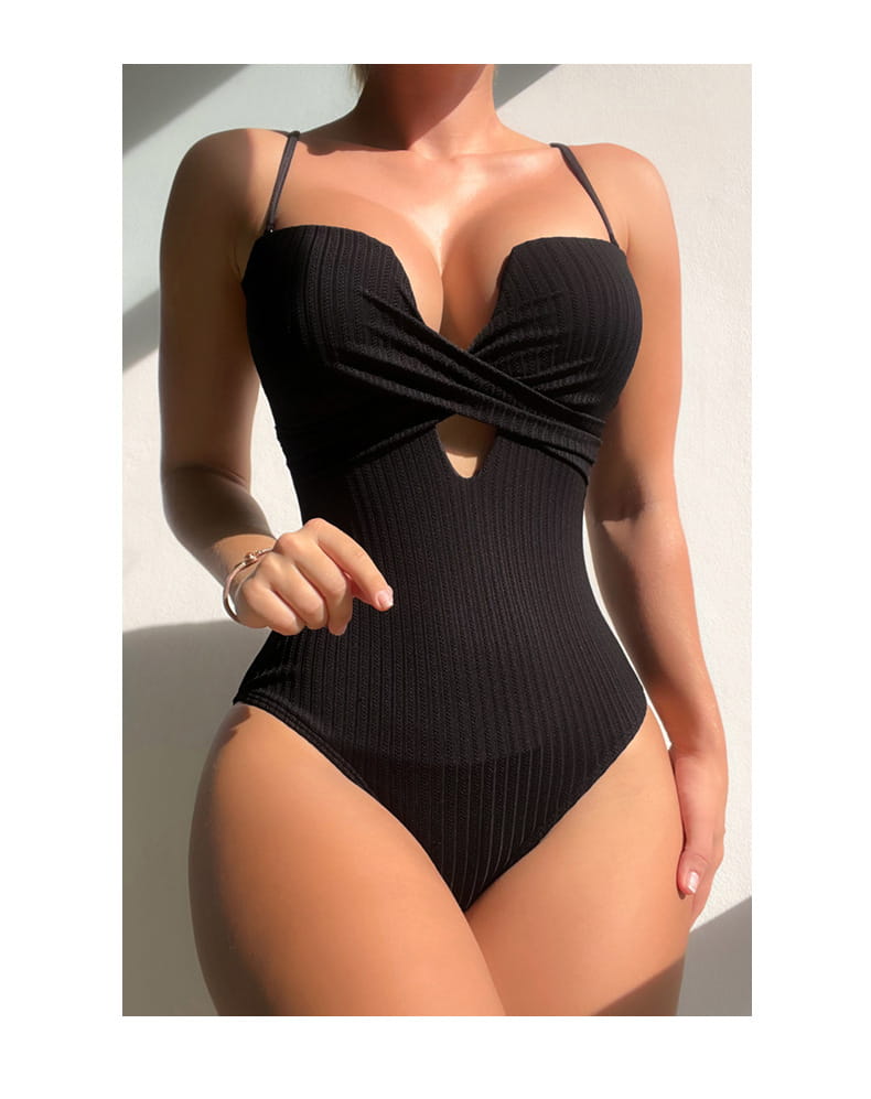 One-piece Fashion Pure Color Slimming Swimsuit