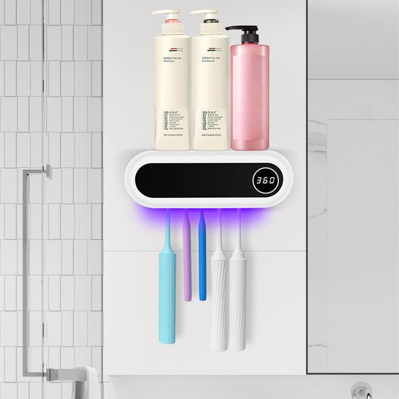 UV Toothbrush Sterilizer and Holder with Toothpaste Dispenser - Smart Wall-Mounted Bathroom Accessory - Trendy Mix