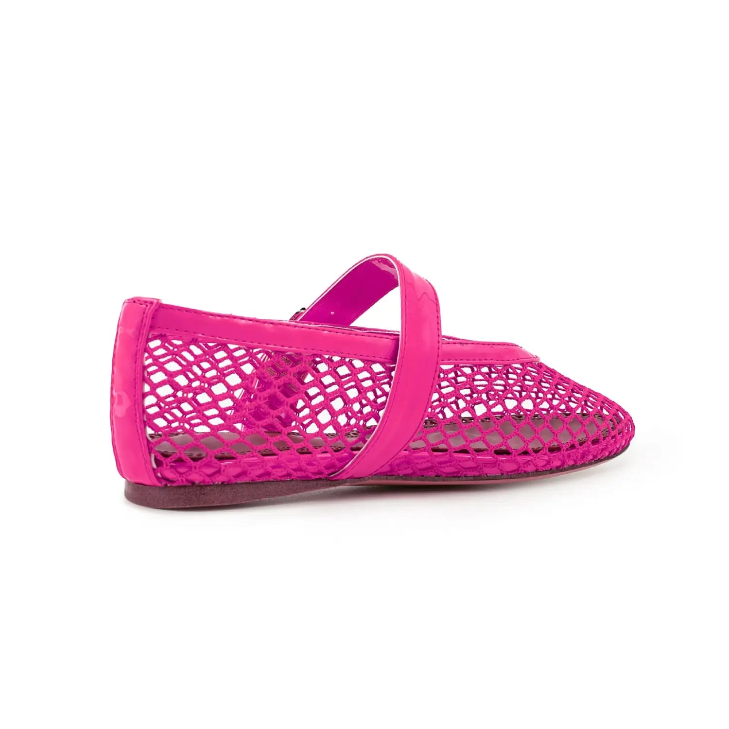 Mary Jane Mesh Ankle Buckle Ballet Flat Sandals