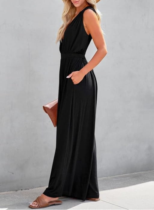 Elegant V-neck Sleeveless Jumpsuit