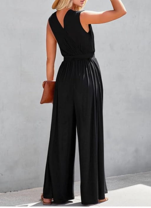 Elegant V-neck Sleeveless Jumpsuit