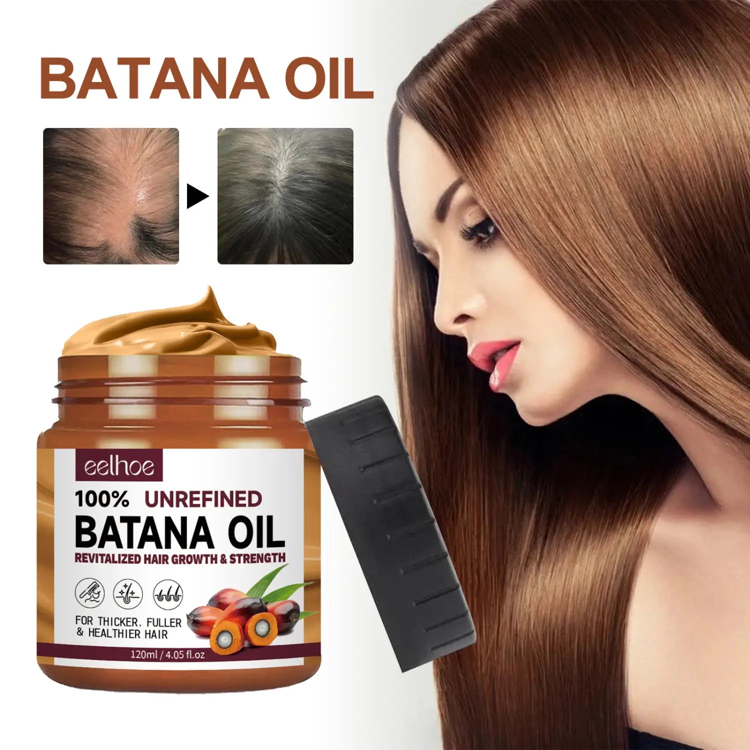 Hair Conditioner Pure Batana Oil Straightening Smoothing Hair Mask Anti Hair Loss Treatments Split Ends Damaged Fluffy