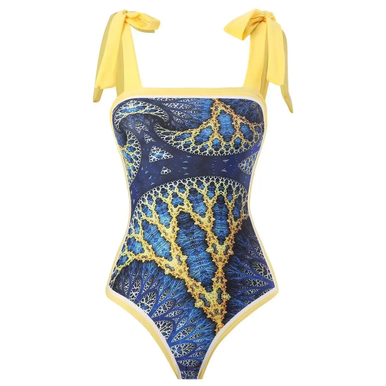 Ladies’ Conservative Tummy Hiding Chiffon One-piece Swimsuit Bikini Suit